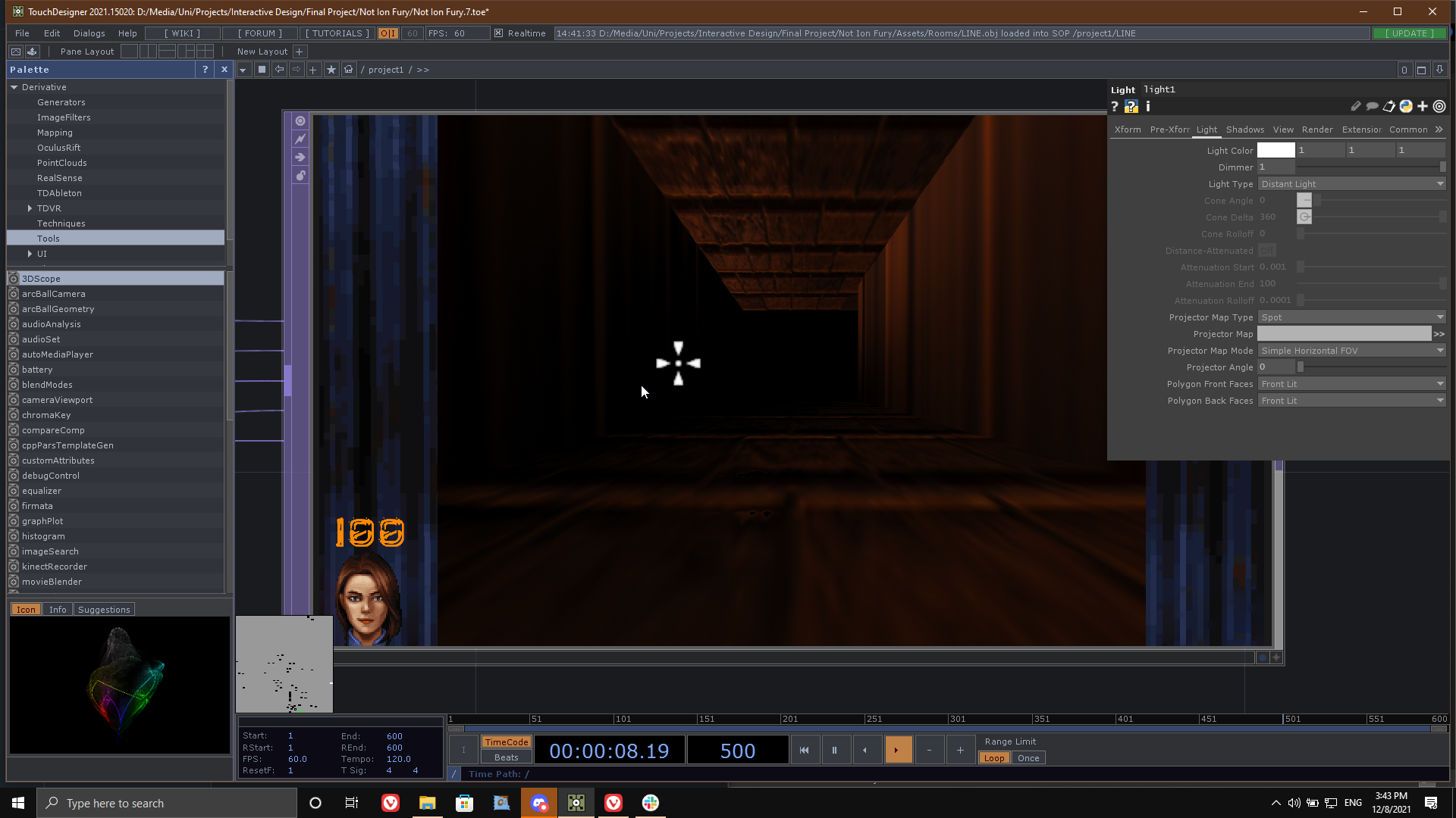 Empty tunnel for testing movement.